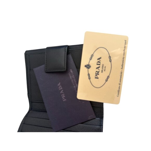 PRADA Womens Black Saffiano Leather Snap Wallet - Picture 8 of 12